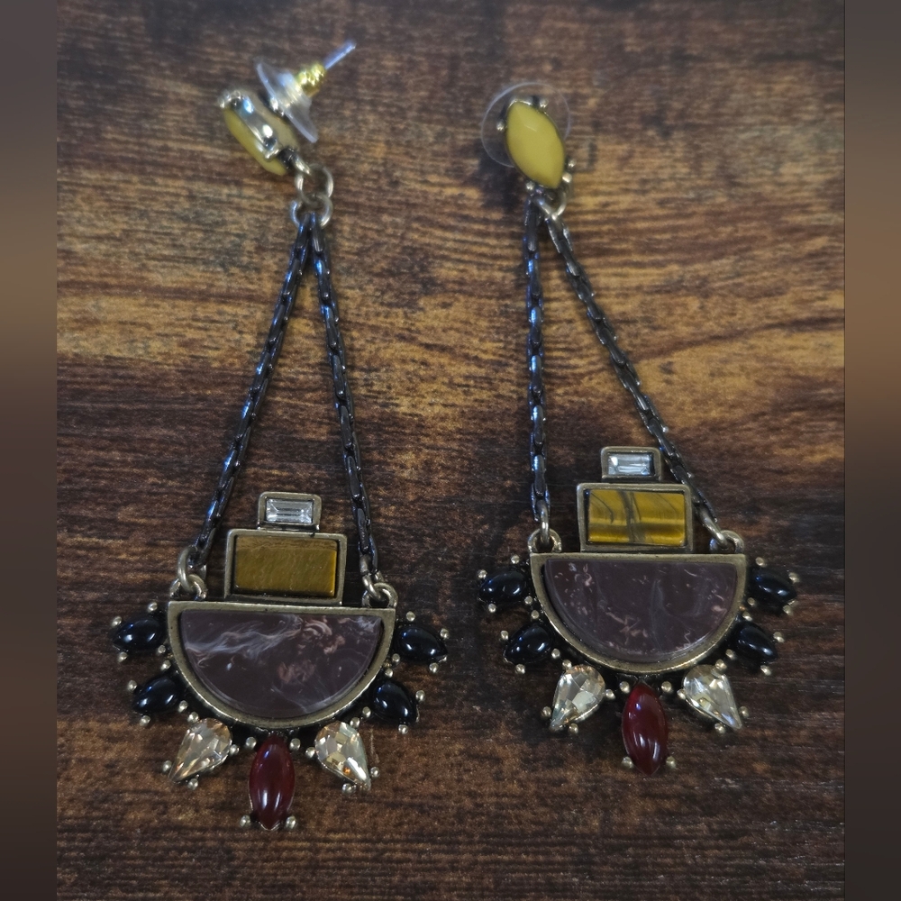 BOGO💖Tiger Eye Dangling Statement Earrings